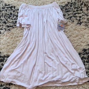 Teen girl flowy White off the shoulder girls dress